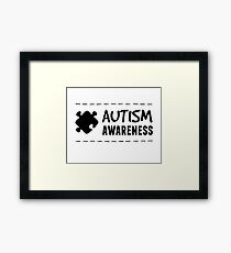 Autism Awareness in Black Framed Print