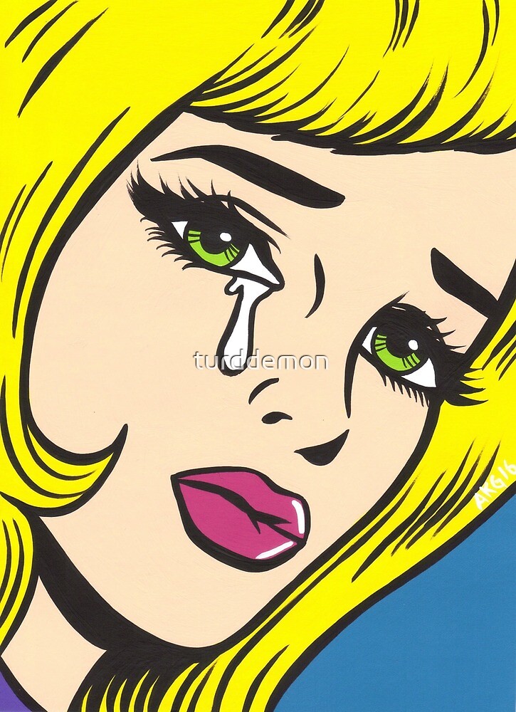 Blonde Crying Comic Girl By Turddemon Redbubble