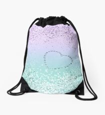 Sparkling MERMAID Girls Glitter Heart #1 #decor #art Drawstring Bag