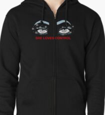 Sudadera con capucha y cremallera Ella ama los ojos de control