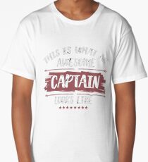This is What an Awesome Captain Looks Like - Funny Sailors, Pilots & Athletes Gift Long T-Shirt