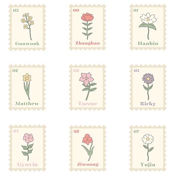 KYOWA | Flower Stamp Sticker Sheet | 62-D46