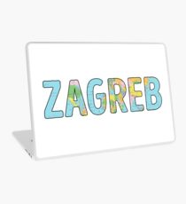 Zagreb World Map - Cool Croatia Traveler Gift Laptop Folie