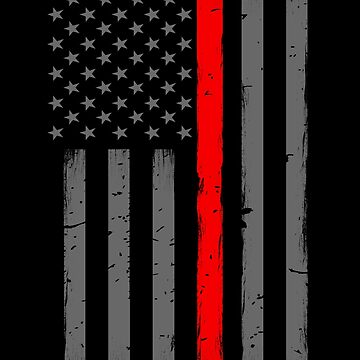 Thin Red Line Flag on Black Firefighter Water Bottle