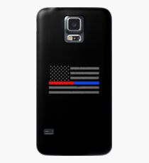 Dünne rote blaue Linie Feuerwehrmann Polizeiflagge Hülle & Skin für Samsung Galaxy