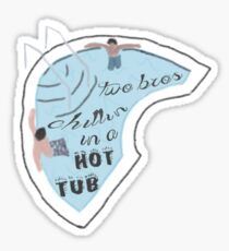 two bros chillin’ in a hot tub Sticker