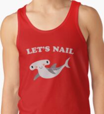 Lassen Sie uns Hammerhai Shark Valentinstag Nagel Tank Top