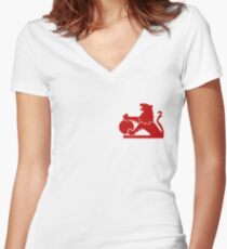 Red Old Holden Logo Women's Fitted V-Neck T-Shirt