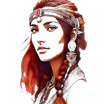 Pretty Native American Girl PNG Tribal Girl Tshirt Sticker -  Denmark