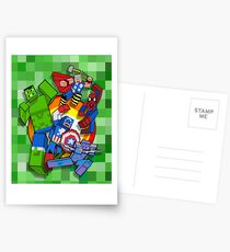 Cute Cube superheroes Group Postcards