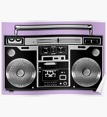 Silver Boombox Poster