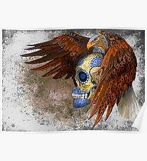 indian native eagle sugar Skull Poster