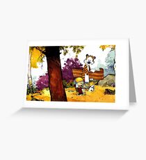 calvin hobbes, kindergeschenk, cartoon, comics, täglicher comic Grußkarte