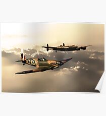 BBMF Spitfire and Lancaster Poster