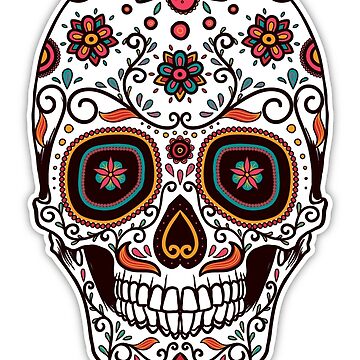 Day of the Dead Mexican Sugar Skull Art Board Print for Sale by