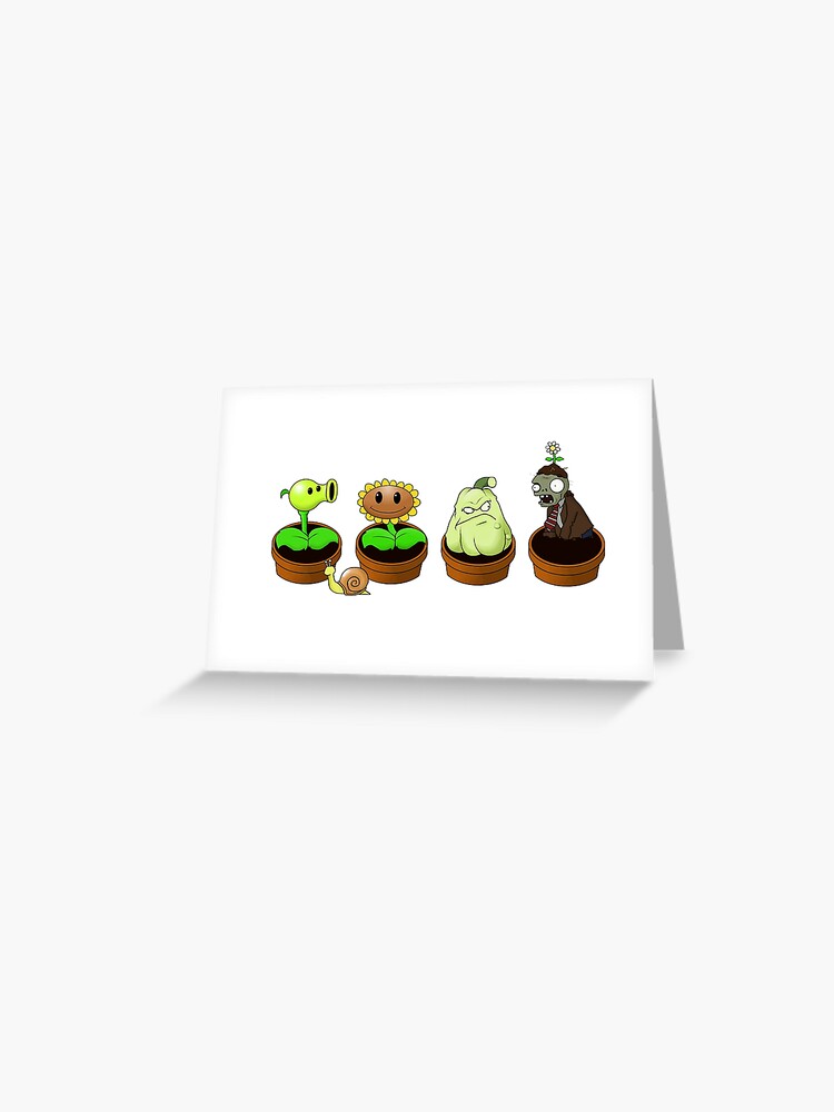 Plants Vs Zombies Zen Garden Greeting Card By Zeroomega12