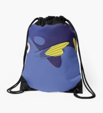 Blue ornamental fish cartoons Drawstring Bag