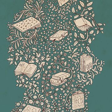 Artwork thumbnail, Books in flower — turquoise by tanaudel
