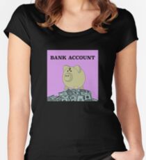 Bank Account Artwork Women's Fitted Scoop T-Shirt