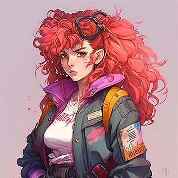 Cyberpunk Female Character in Futuristic Outfit Sticker by VNL-store