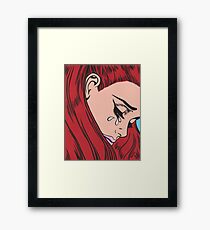 Red Head Crying Comic Girl Framed Print