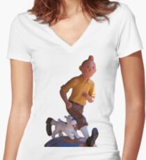 Tintin Women's Fitted V-Neck T-Shirt