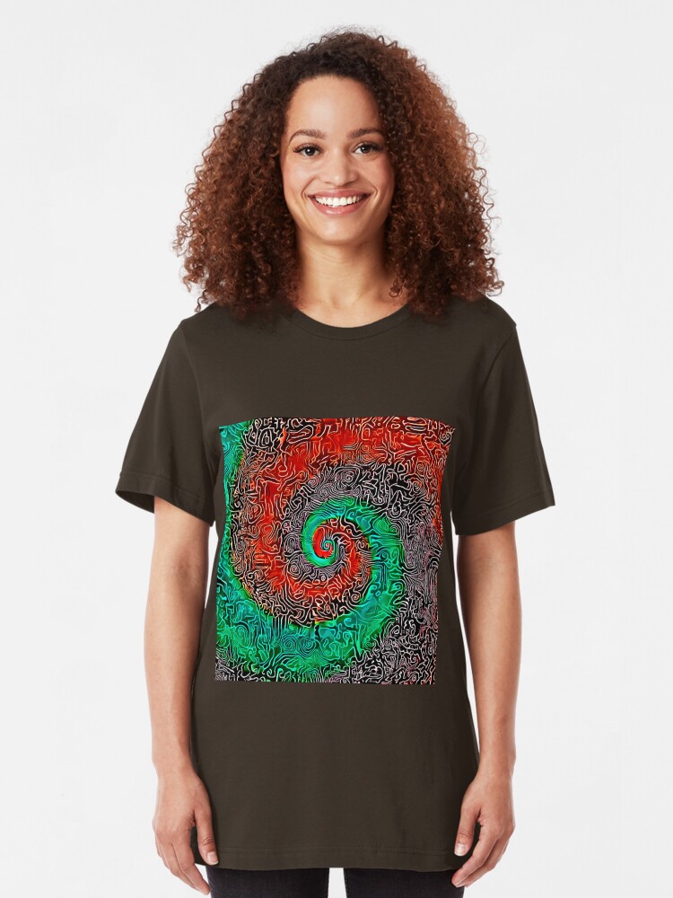 Alternate view of Abstract Golden spiral Slim Fit T-Shirt