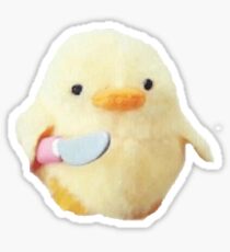 Huhn mit einem Messer Mem Sticker