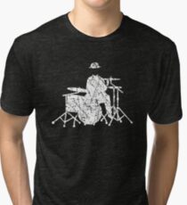 Jazz Drummer Grunge Style Tri-blend T-Shirt