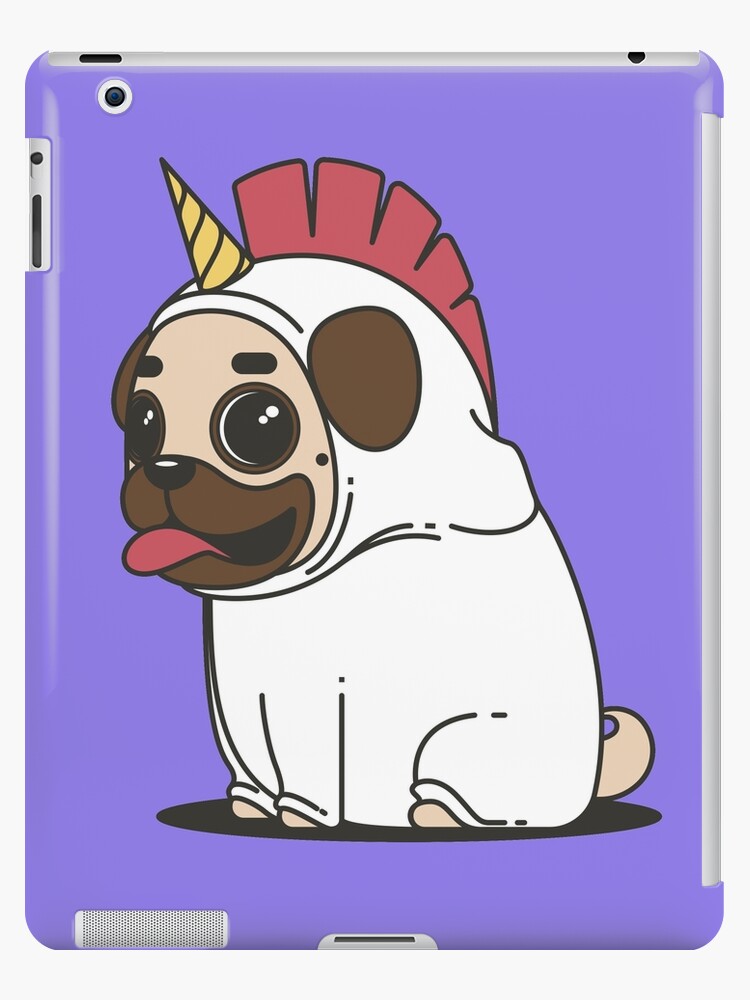 Cute Cartoon Pug Dog In Unicorn Costume Ipad Case Skin By