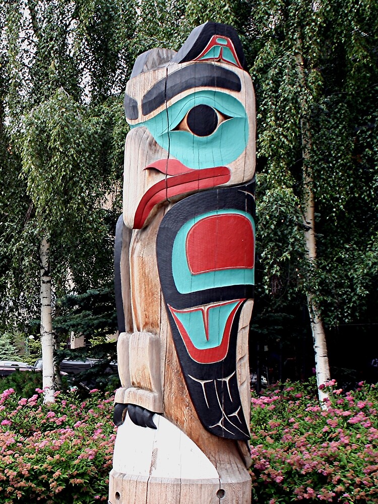 "Native American Totem Pole, Anchorage, Alaska" by FranWest Redbubble