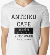 Camiseta para hombre de cuello en v Anteiku Cafe