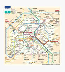 Paris Subway Map - France Photographic Print