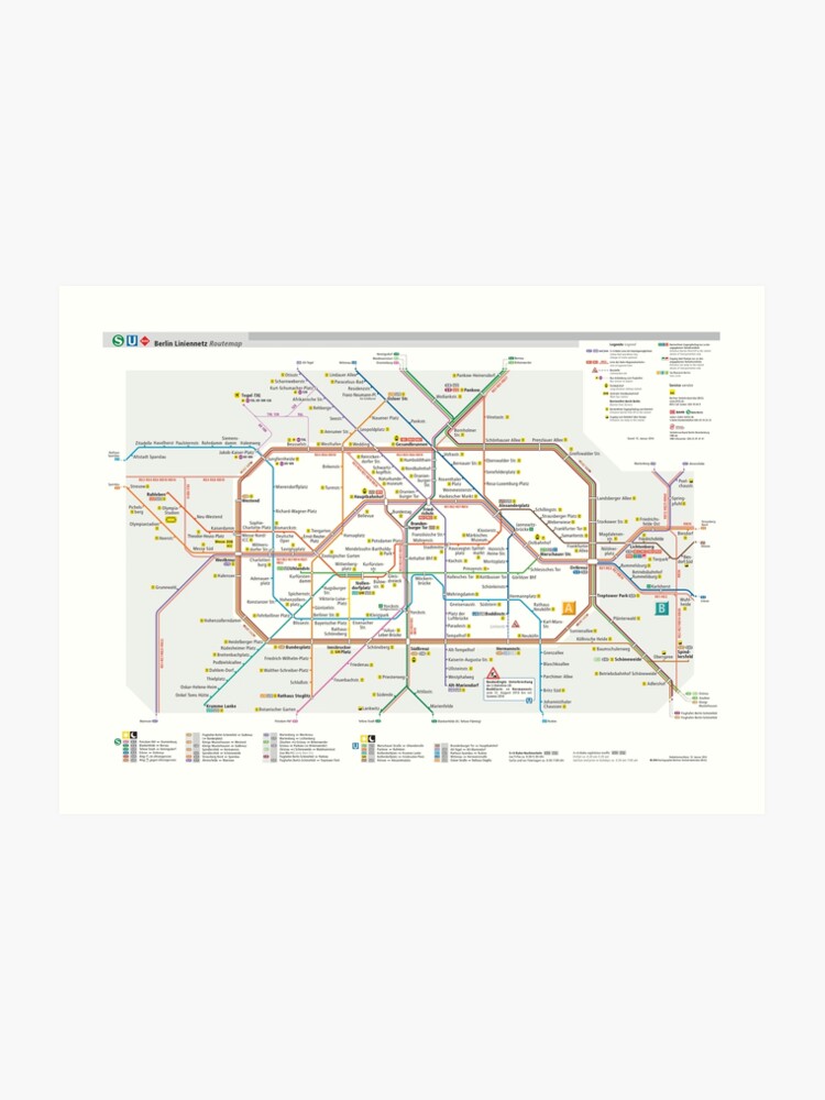 Berlin U Bahn Map Germany Art Print