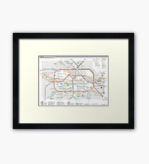 Berlin U-Bahn Map - Germany Gerahmter Kunstdruck