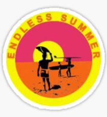 Beach, surf, ocean, surfing, waves. Endless Summer Sticker