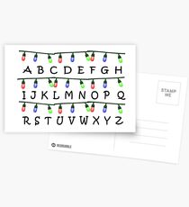 Stranger Things Christmas Lights Alphabet Postcards