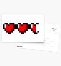 Half-Heart Video Game Hearts Postcards