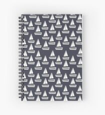 Navy Boat Repeat Spiral Notebook