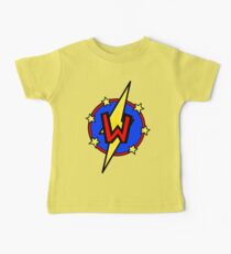 Cute Little SuperHero Geek - Super Letter W Baby T-Shirt