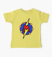 Cute Little SuperHero Geek - Super Letter M Baby Tee