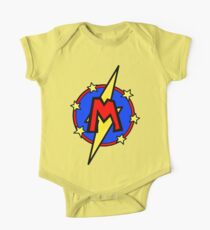 Cute Little SuperHero Geek - Super Letter M One Piece - Short Sleeve