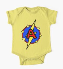 Cute Little SuperHero Geek - Super Letter A One Piece - Short Sleeve