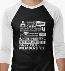 Funny Sales Discount Infographics Men's Baseball ¾ T-Shirt