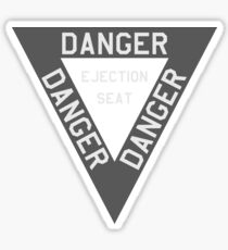 Autocollant DANGER Ejection Seat RAF LowVis - 120mm, Style Aviation Militaire, Pour Casque, Voiture, Ordinateur, Décoration