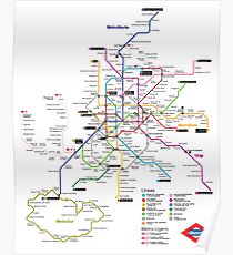 Madrid Metro-Karte - Spanien Poster