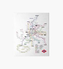 Madrid Metro Map - Spain Art Board