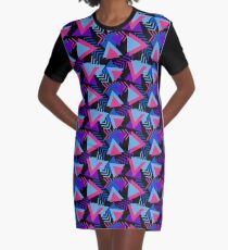 Cool Triangle 90s Print Graphic T-Shirt Dress