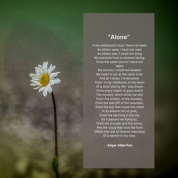 Artwork thumbnail, "Alone" is a poem written by Edgar Allan Poe by cokemann