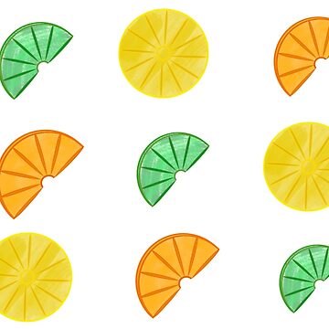 Citrus fruits: a Patterned Spirograph Collage Art Board Print for Sale by  RachelEDesigns